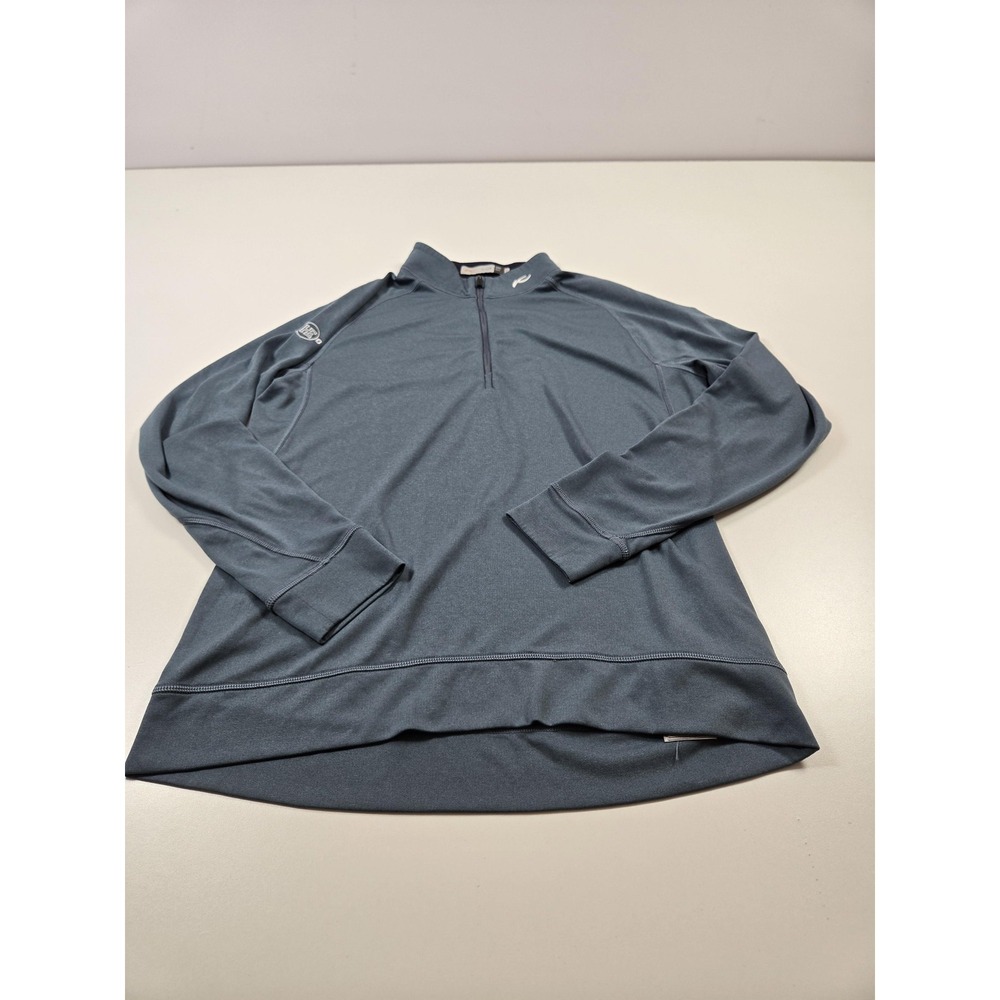 KJUS Sweater Mens Large Blue Keano Half Zip Golf UPF 50 Performance Pullover